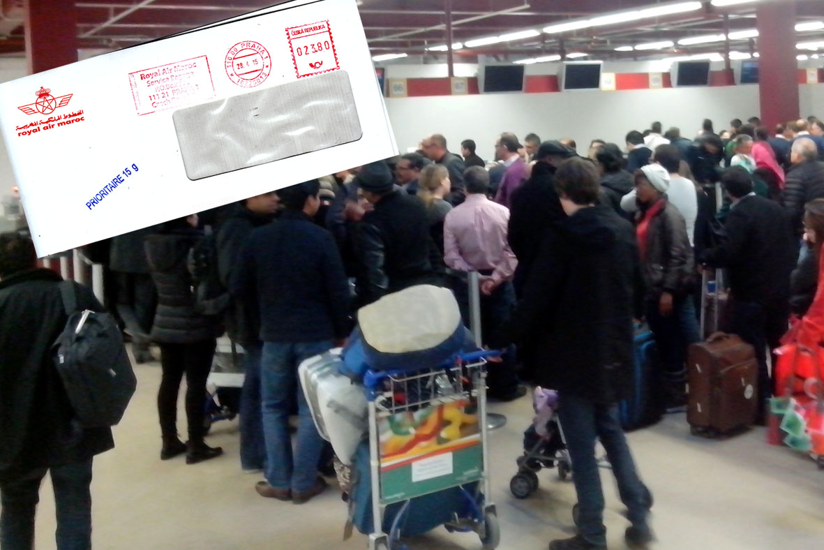 Chaos beim Check-In am Schalter von Royal Air Maroc