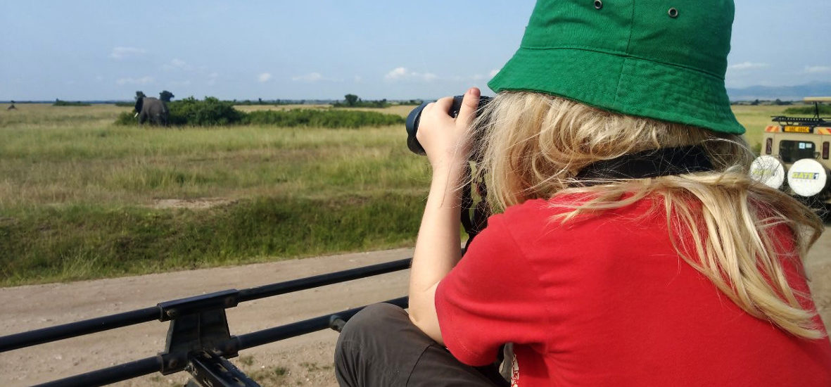 Afrika mit Kind Safari mit Kind Foto vom Safarijeepdach Elefant